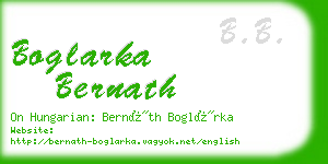 boglarka bernath business card